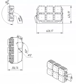 Прожектор VL-ARENA 150-06-G72-5K 80 RA